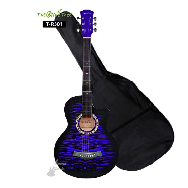 The Olive Tree Semi Acoustic Guitar 40 Inch With 4 Band Equalizer And Free Accessories