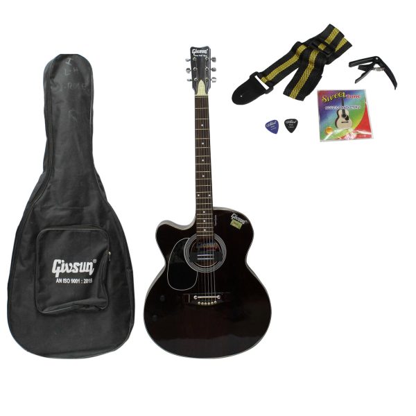 Givson Venus Rose Wood Left Hand Indian Guitar With Volume Tone Cover,String, Capo,Belt And 2Picks
